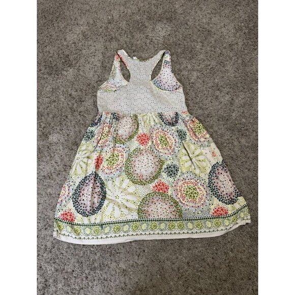 Womens Razor Back Dress Floral Coastal Rayon Beach Resort Summer Flowy MEDIUM - Picture 3 of 12